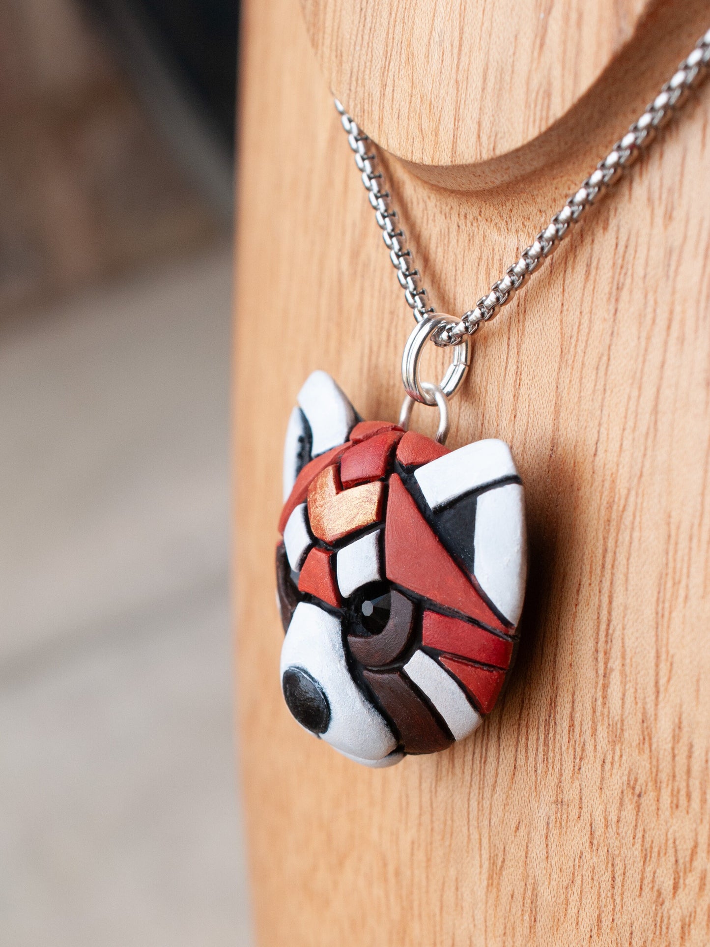 Red Panda Necklace, Leather, Gift idea for animal lovers, cord options, Endangered Species, Himalayan, Cute Spirit Animal, the perfect gift