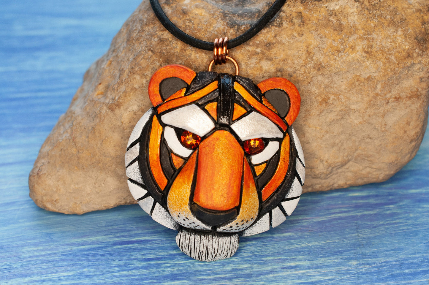 Tiger Totem Necklace, Big Cat, African, spirit animal charm, Wildlife, nature, Unique Gift idea, Personalized option, face, head, unisex