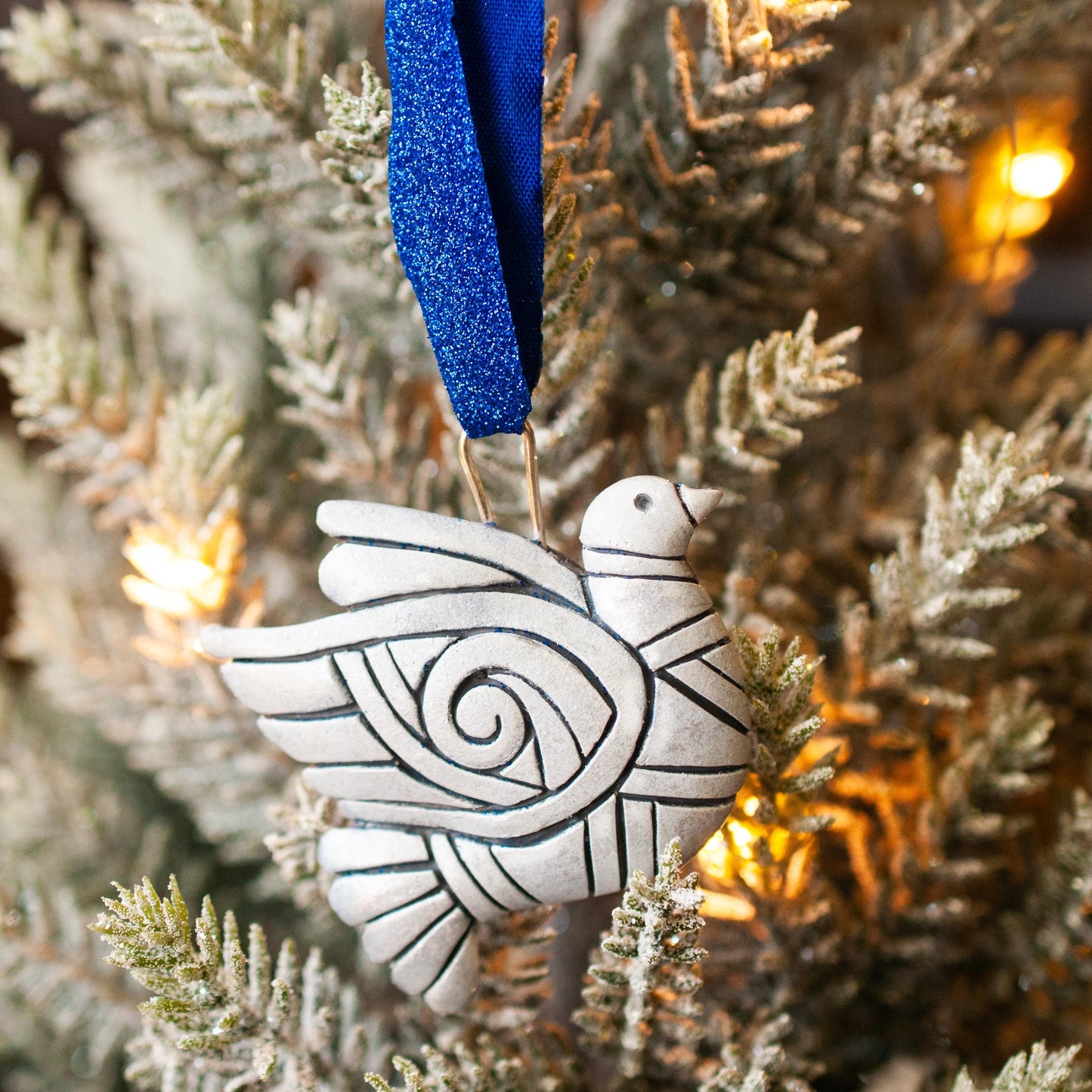 White Peace Dove Ornament, Bird for Christmas Tree or Decor, Symbol of Peace, Holiday Decoration, Nondenominational gift idea, love and joy